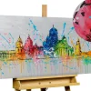 Handgemaltes Gemälde 'Helsinki Skyline Silhouette' 120x60cm | inkl. Echtheitszertifikat
