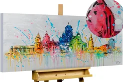 Handgemaltes Gemälde 'Helsinki Skyline Silhouette' 120x60cm | inkl. Echtheitszertifikat