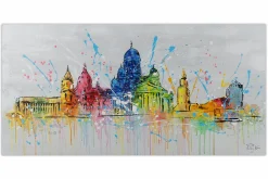 Handgemaltes Gemälde 'Helsinki Skyline Silhouette' 120x60cm | inkl. Echtheitszertifikat