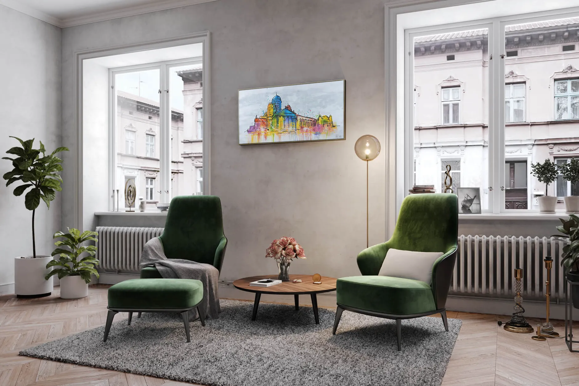 Handgemaltes Gemälde 'Helsinki Cathedral' 120x60cm | inkl. Echtheitszertifikat