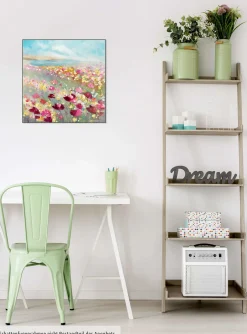 Handgemaltes Gemälde 'Herbaceous Poppy' 60x60cm | inkl. Echtheitszertifikat