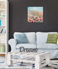 Handgemaltes Gemälde 'Herbaceous Poppy' 60x60cm | inkl. Echtheitszertifikat