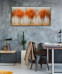 Handgemaltes Gemälde 'Herbst in Orange' 120x60cm | inkl. Echtheitszertifikat