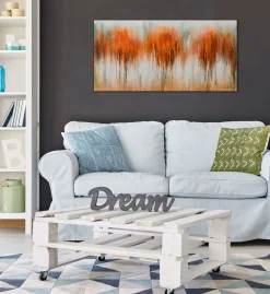 Handgemaltes Gemälde 'Herbst in Orange' 120x60cm | inkl. Echtheitszertifikat
