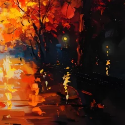 Handgemaltes Gemälde 'Herbstpromenade' | Echtheitszertifikat inklusive