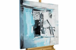 Handgemaltes Gemälde 'Hieroglyphic Turquoise' 80x80cm | inkl. Echtheitszertifikat