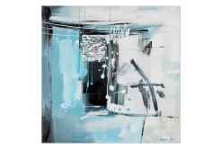 Handgemaltes Gemälde 'Hieroglyphic Turquoise' 80x80cm | inkl. Echtheitszertifikat