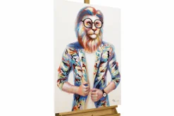 Handgemaltes Gemälde 'Hipster Lion' 60x90cm | inkl. Echtheitszertifikat