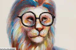 Handgemaltes Gemälde 'Hipster Lion' 60x90cm | inkl. Echtheitszertifikat