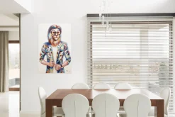 Handgemaltes Gemälde 'Hipster Lion' 60x90cm | inkl. Echtheitszertifikat