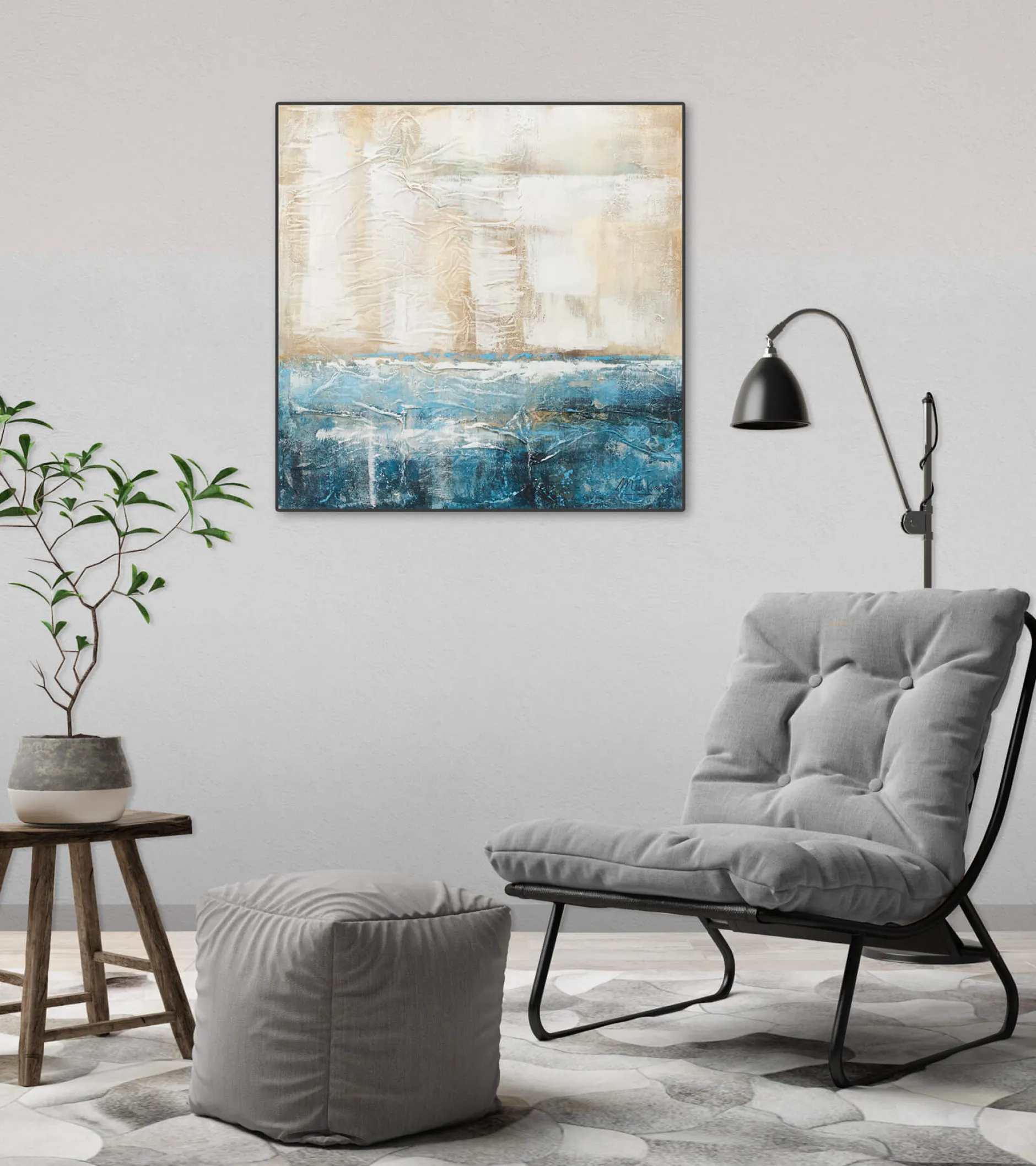 Handgemaltes Gemälde 'Insel der Hoffnung' 60x60cm | inkl. Echtheitszertifikat