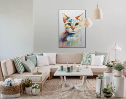 Handgemaltes Gemälde 'Katze im Farbtopf' 70x100cm | inkl. Echtheitszertifikat