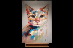 Handgemaltes Gemälde 'Katze im Farbtopf' 70x100cm | inkl. Echtheitszertifikat