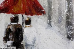 Handgemaltes Gemälde 'Kiss in the Snow' 100x75cm | inkl. Echtheitszertifikat
