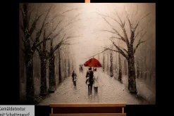 Handgemaltes Gemälde 'Kiss in the Snow' 100x75cm | inkl. Echtheitszertifikat