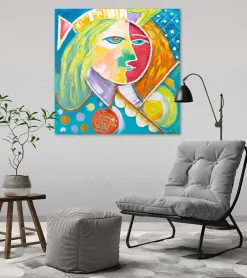 Handgemaltes Gemälde 'König der Nacht' 80x80cm | inkl. Echtheitszertifikat