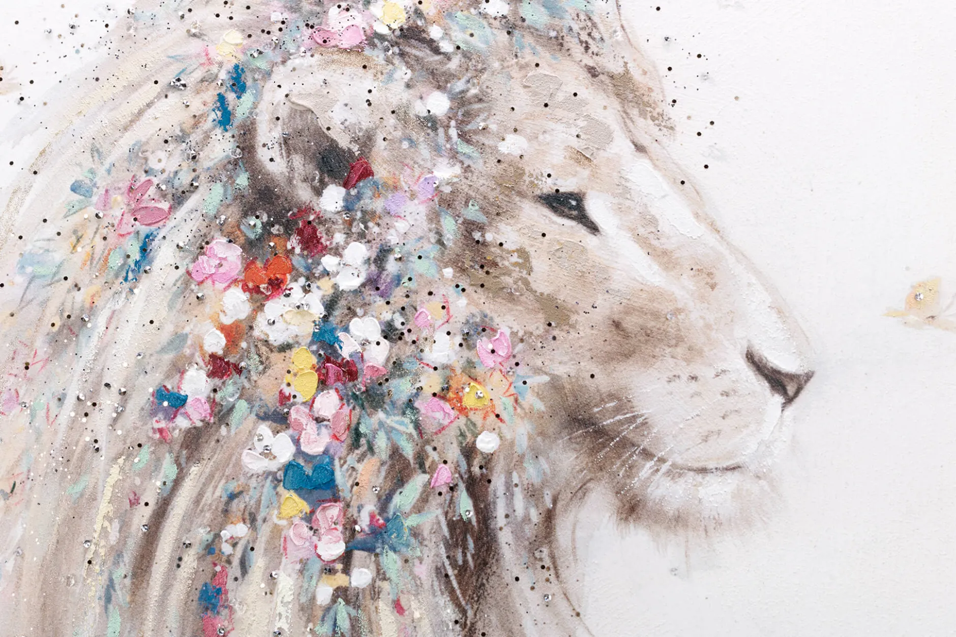 Handgemaltes Gemälde 'König der Savanne' 75x100cm | inkl. Echtheitszertifikat