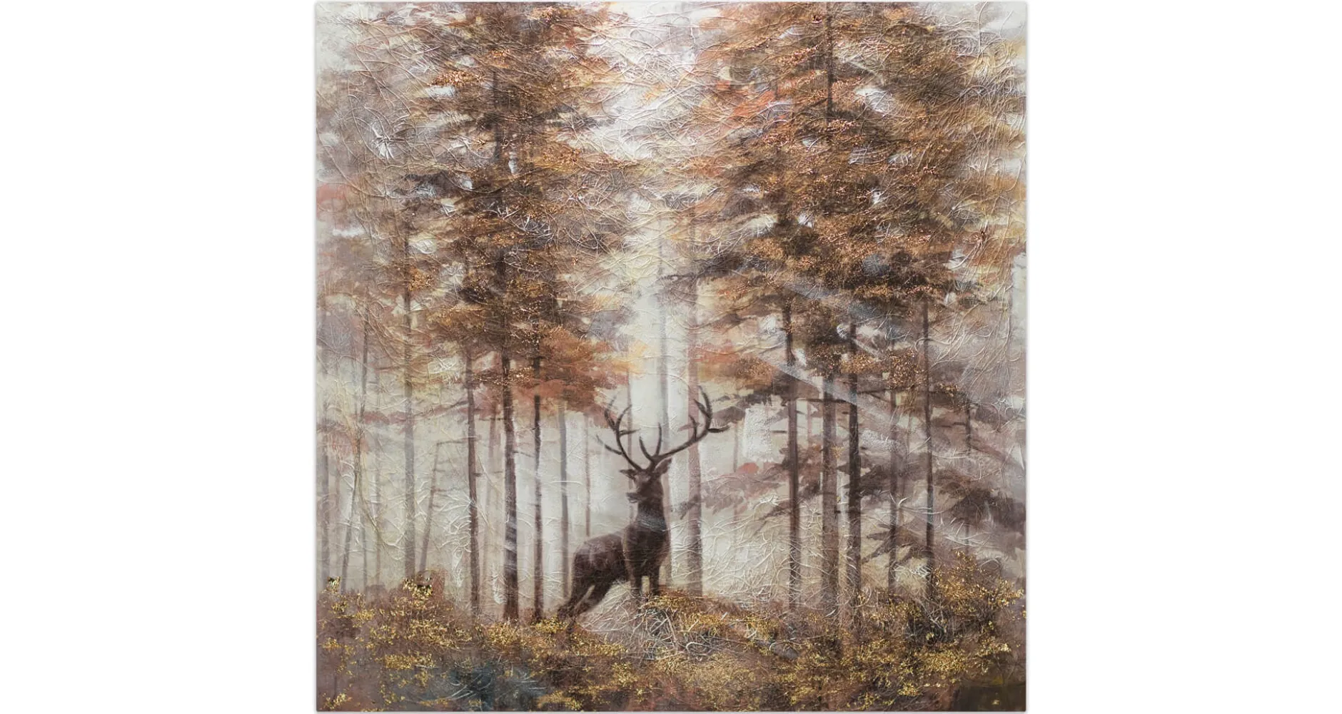 Handgemaltes Gemälde 'König der Hirsche' 80x80cm | inkl. Echtheitszertifikat