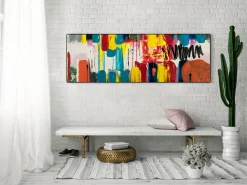 Handgemaltes Gemälde 'Künste der Farben' 150x50cm | inkl. Echtheitszertifikat