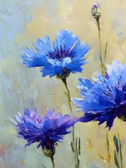 Handgemaltes Gemälde 'Kornblumenwiese' | Echtheitszertifikat inklusive