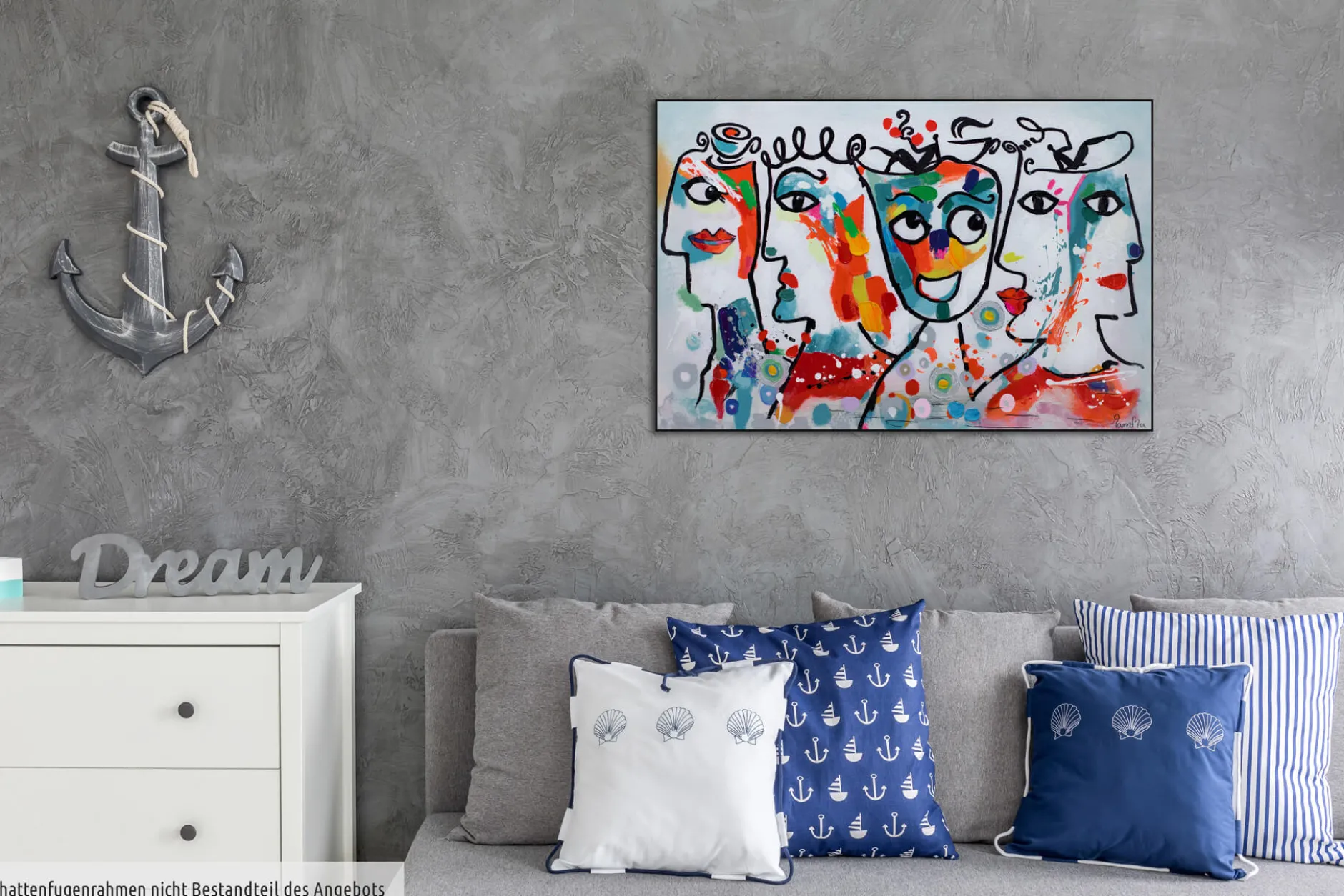 Handgemaltes Gemälde 'Kosmopoliten' 90x60cm | inkl. Echtheitszertifikat