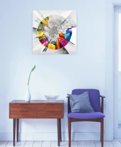 Handgemaltes Gemälde 'Kunterbuntes Großstadtflair' 80x80cm | inkl. Echtheitszertifikat