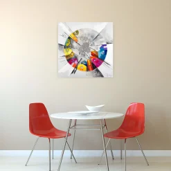 Handgemaltes Gemälde 'Kunterbuntes Großstadtflair' 80x80cm | inkl. Echtheitszertifikat