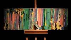 Handgemaltes Gemälde 'Kunterbunte Ära' 150x50cm | inkl. Echtheitszertifikat