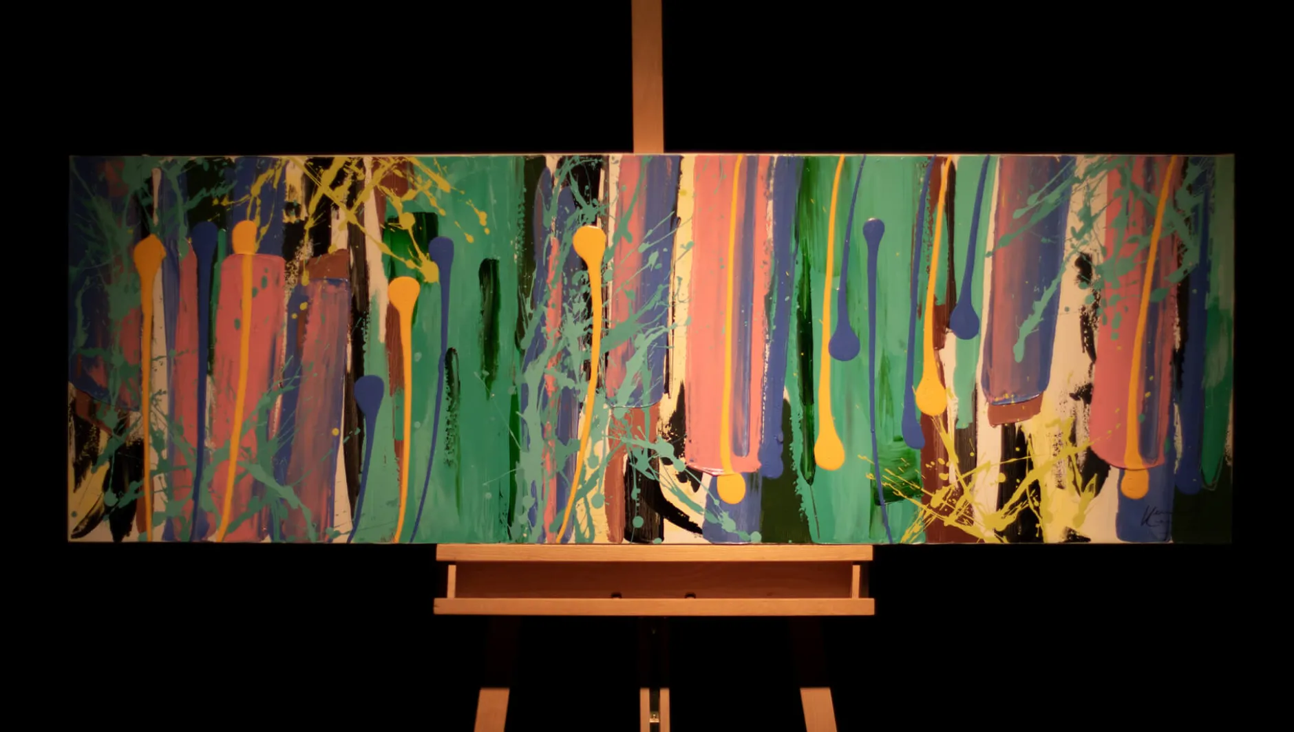 Handgemaltes Gemälde 'Kunterbunte Ära' 150x50cm | inkl. Echtheitszertifikat
