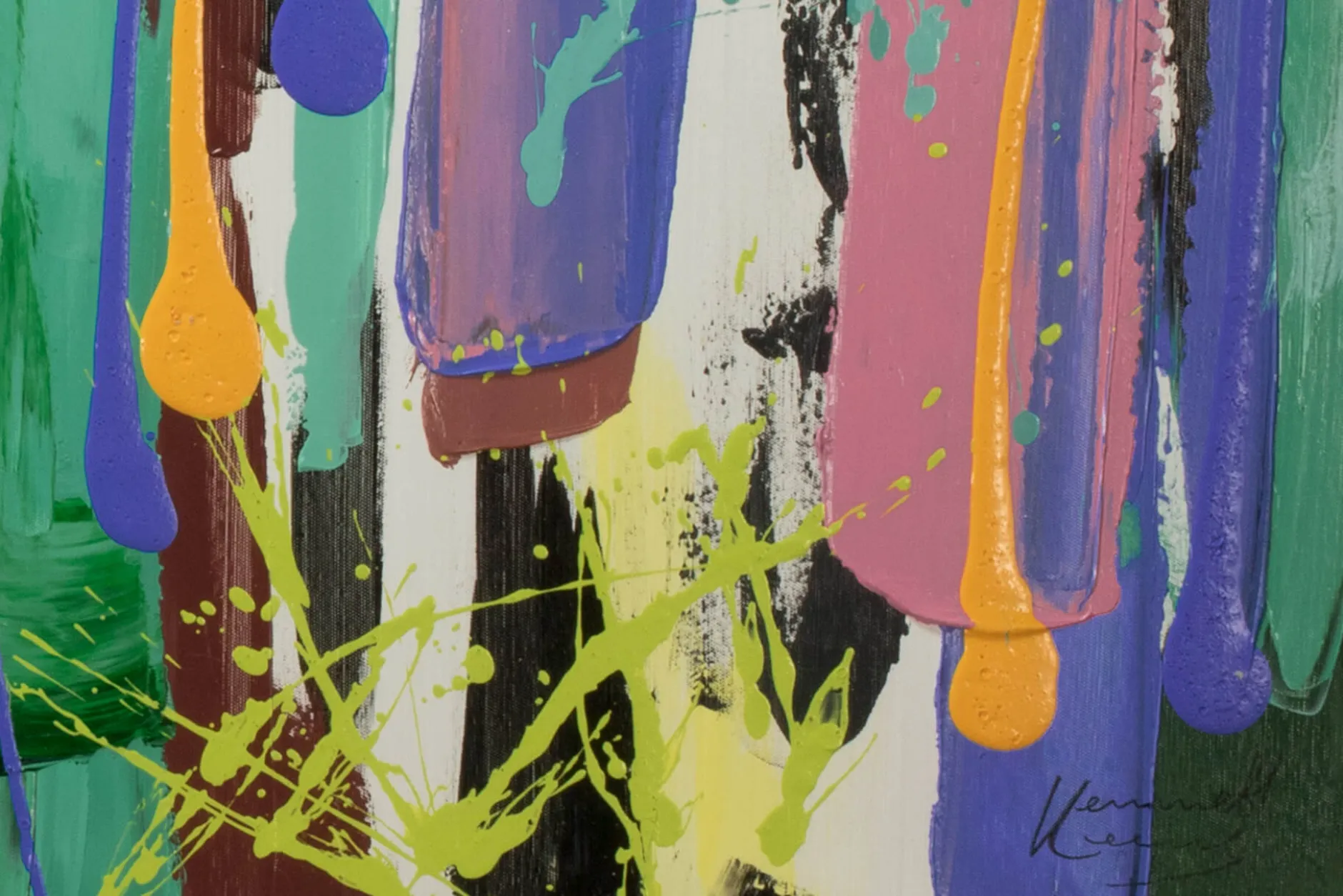 Handgemaltes Gemälde 'Kunterbunte Ära' 150x50cm | inkl. Echtheitszertifikat