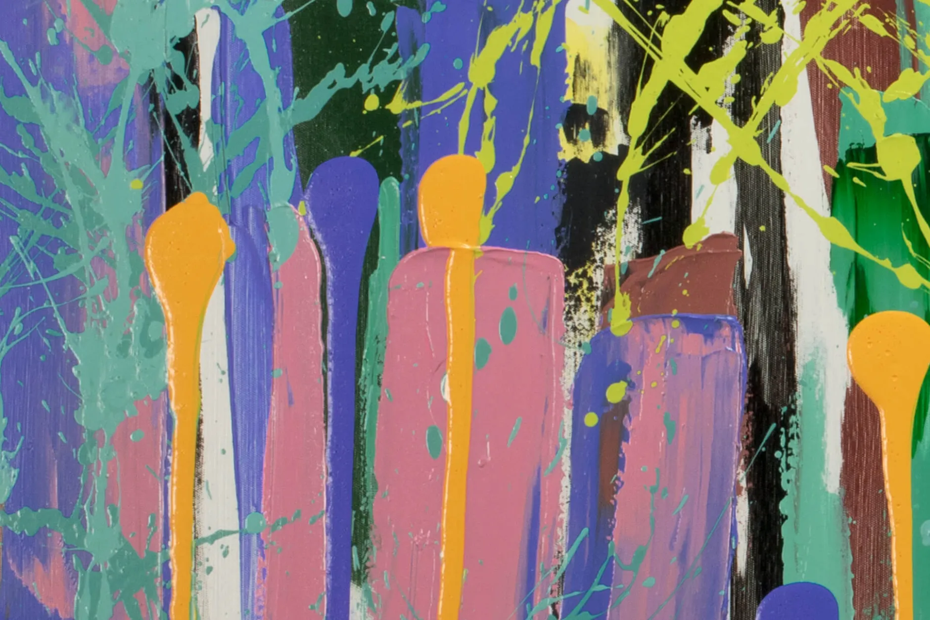 Handgemaltes Gemälde 'Kunterbunte Ära' 150x50cm | inkl. Echtheitszertifikat