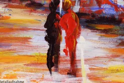 Handgemaltes Gemälde 'Laternenschein der Parkallee' 90x60cm | inkl. Echtheitszertifikat