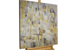 Handgemaltes Gemälde 'Laternenschimmer in der Nacht' 80x80cm | inkl. Echtheitszertifikat