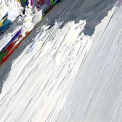 Handgemaltes Gemälde 'Lawinen-Skifahrer' | Echtheitszertifikat inklusive