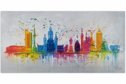 Handgemaltes Gemälde 'Leipzig Silhouette' 120x60cm | inkl. Echtheitszertifikat