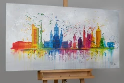 Handgemaltes Gemälde 'Leipzig Silhouette' 120x60cm | inkl. Echtheitszertifikat