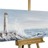 Handgemaltes Gemälde 'Leuchtturm in Sicht' 150x50cm | inkl. Echtheitszertifikat