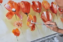 Handgemaltes Gemälde 'Liebeserklärung im Mohnblumenfeld' 150x50cm | inkl. Echtheitszertifikat