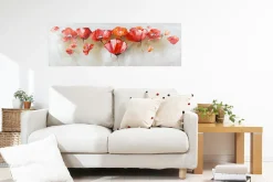 Handgemaltes Gemälde 'Liebeserklärung im Mohnblumenfeld' 150x50cm | inkl. Echtheitszertifikat