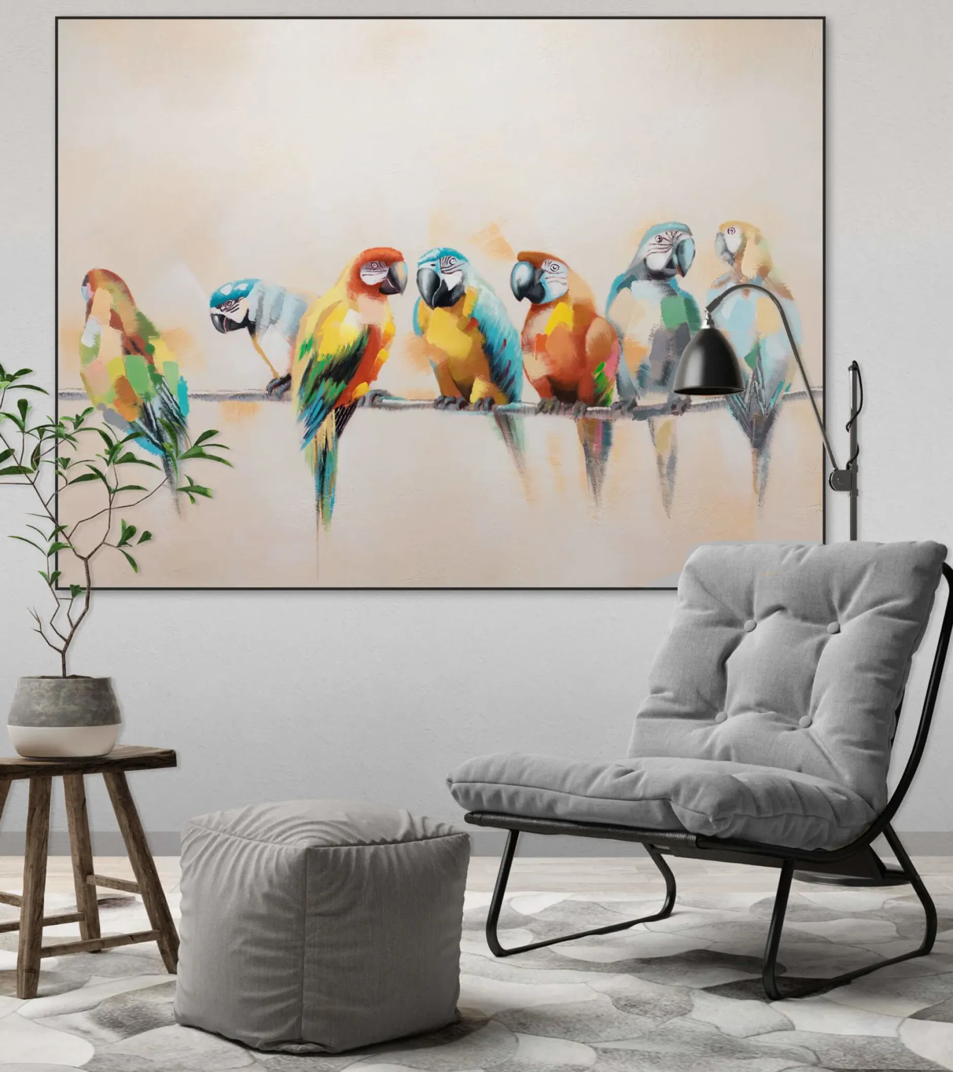Handgemaltes Gemälde 'Little Family' 120x90cm | inkl. Echtheitszertifikat
