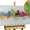 Handgemaltes Gemälde 'Ljubljana Skyline Silhouette' 120x60cm | inkl. Echtheitszertifikat