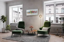 Handgemaltes Gemälde 'Ljubljana Skyline Silhouette' 120x60cm | inkl. Echtheitszertifikat