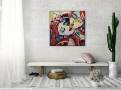 Handgemaltes Gemälde 'Lodernde Liaison' 80x80cm | inkl. Echtheitszertifikat