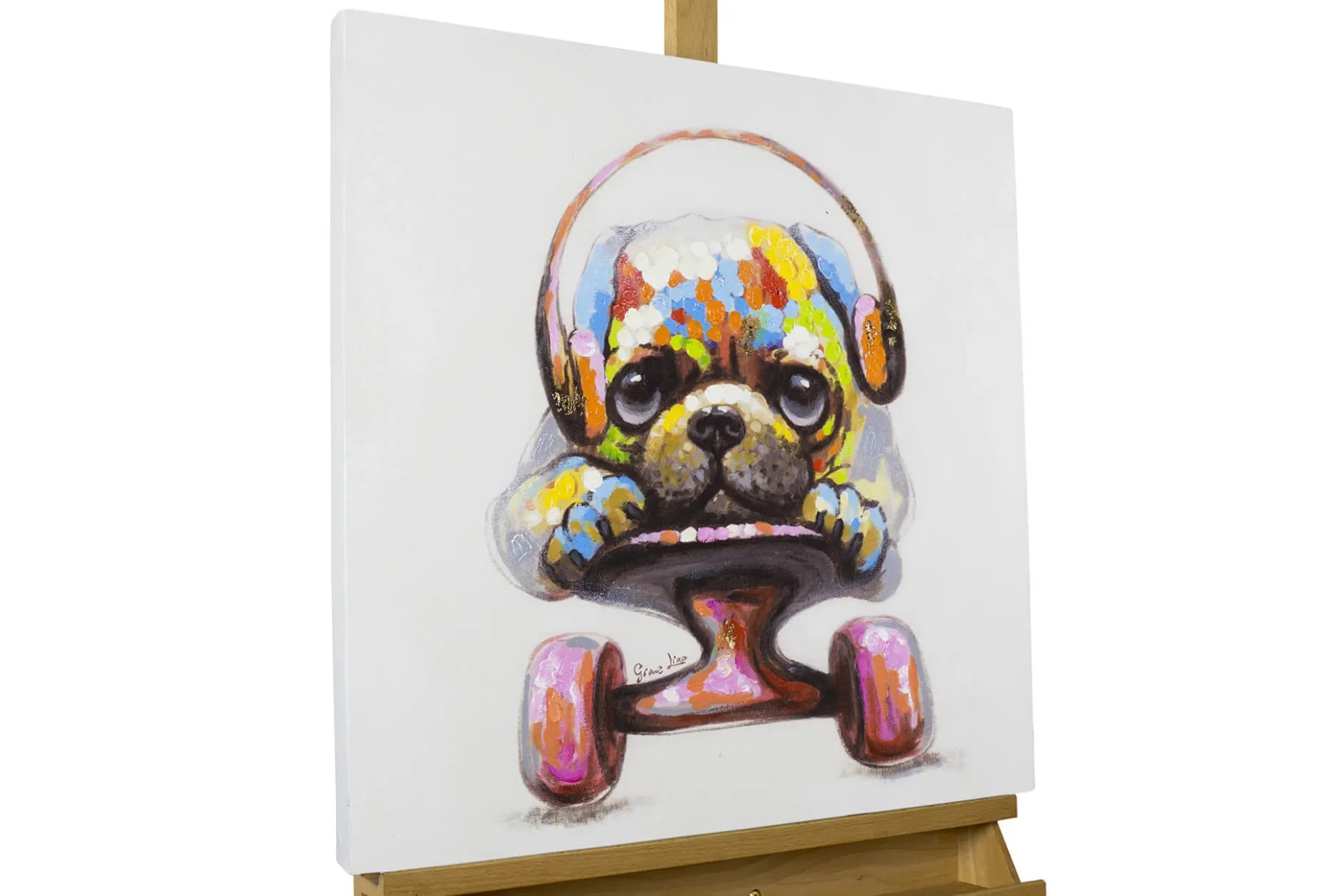 Handgemaltes Gemälde 'Longboard Love' 60x60cm | inkl. Echtheitszertifikat