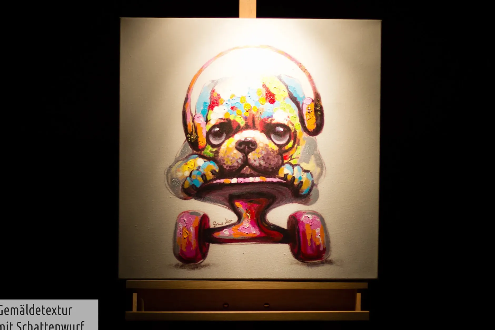 Handgemaltes Gemälde 'Longboard Love' 60x60cm | inkl. Echtheitszertifikat