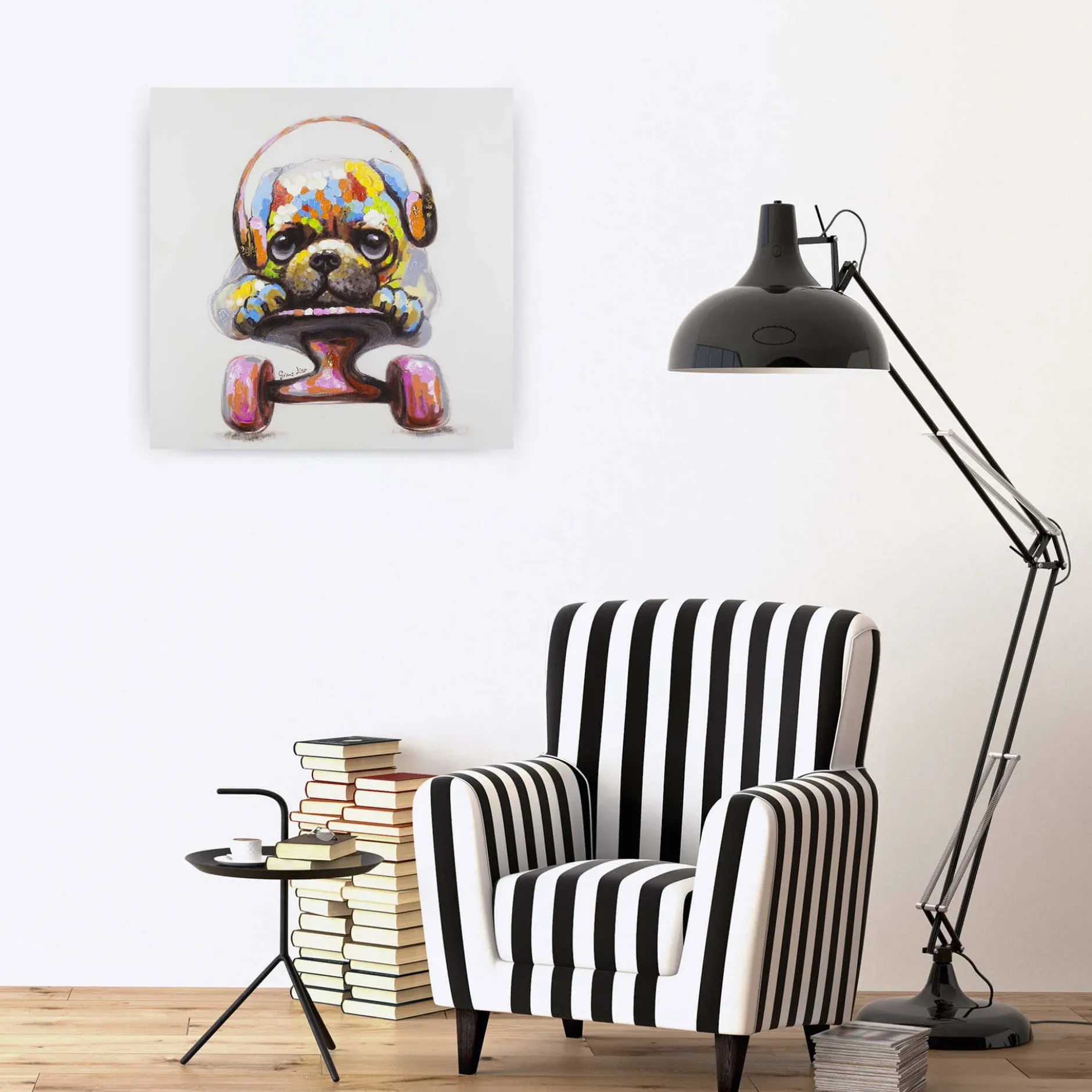 Handgemaltes Gemälde 'Longboard Love' 60x60cm | inkl. Echtheitszertifikat