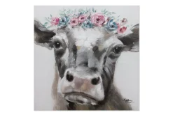 Handgemaltes Gemälde 'Love, Peace & Muh' 80x80cm | inkl. Echtheitszertifikat