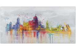 Handgemaltes Gemälde 'Madrid Skyline Silhouette' 120x60cm | inkl. Echtheitszertifikat