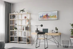 Handgemaltes Gemälde 'Madrid Skyline Silhouette' 120x60cm | inkl. Echtheitszertifikat