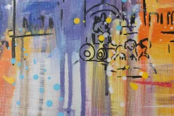 Handgemaltes Gemälde 'Madrid Skyline Silhouette' 120x60cm | inkl. Echtheitszertifikat